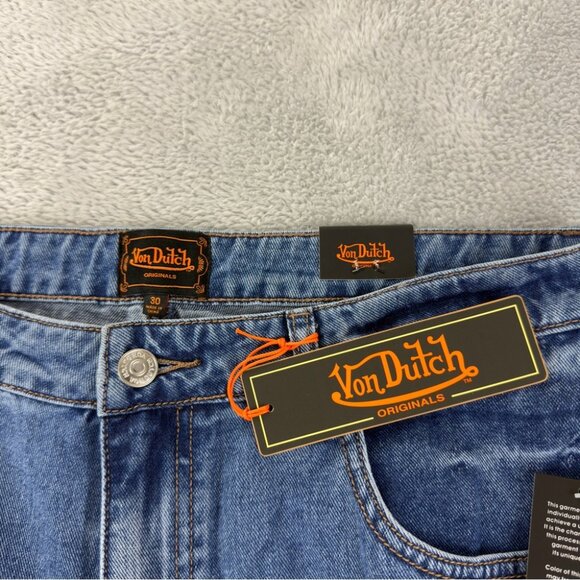 Von Dutch NWT Women's Size 30x32 Extra Wide Leg Flare Jeans Y2K Embroidered - Picture 10 of 16